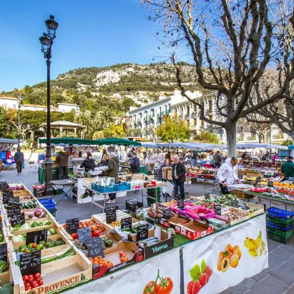 Market Square 2 bedrooms 2 baths AC private garage, hotel in Beaulieu-sur-Mer