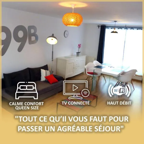 le 99B Modern apartment queen size bed connected TV, Hotel in Fromelles