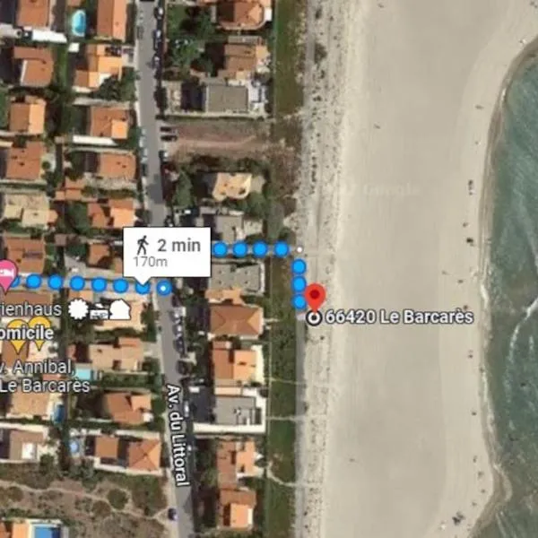 Studio 170m Plage de Sable, Clim & Parking, hotel in Le Barcarès
