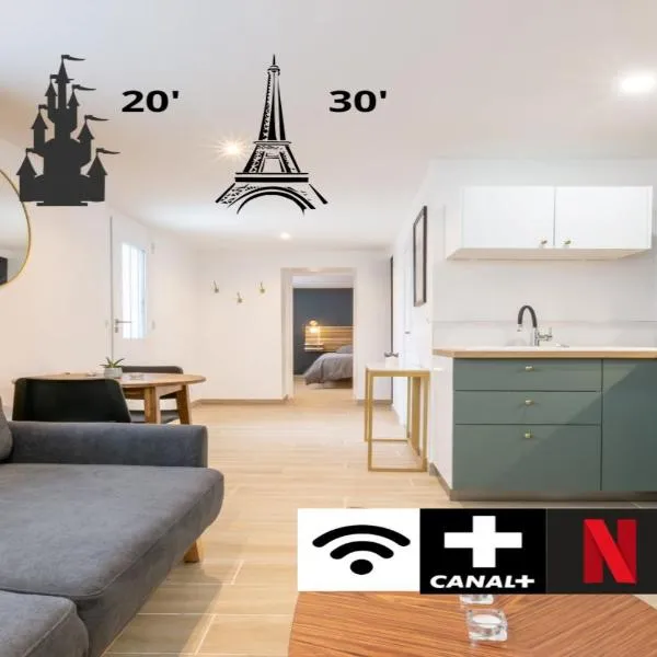 Calme absolu, terrasse et parking entre Paris et Disney – hotel w mieście Vaires-sur-Marne