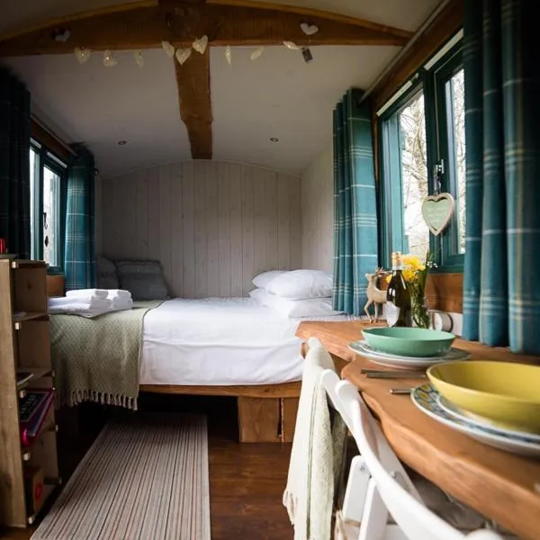 Shire the Shepherd's Hut at Pentref Luxury Camping、Tregaronのホテル