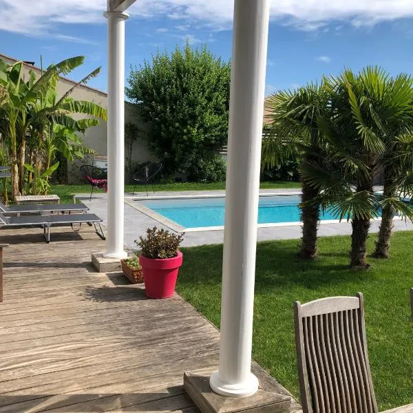 Maison M, chambre privée accès jardin piscine et jacuzzi près de La Rochelle, viešbutis La Rošelyje