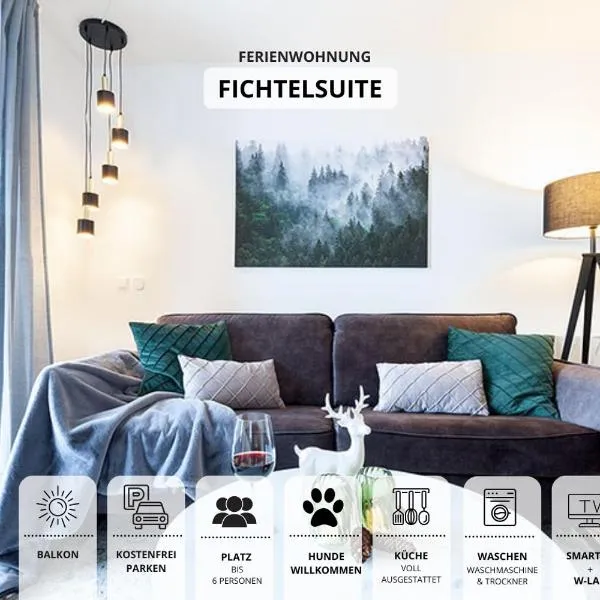 Die Fichtelsuite 1-6 Pers Ferienwohnung nahe Ochsenkopf Süd 800m in Fleckl, hotel in Warmensteinach