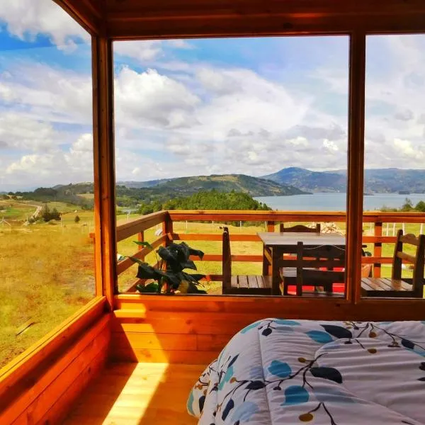 Cabaña con vista a la laguna de Tota, hotel v destinaci Tota