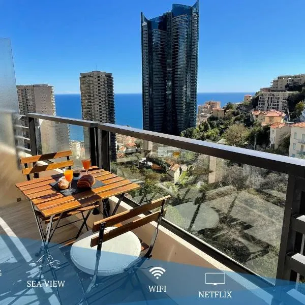 NEW Studio, piscine et vue mer • proche de Monaco、ボーソレイユのホテル