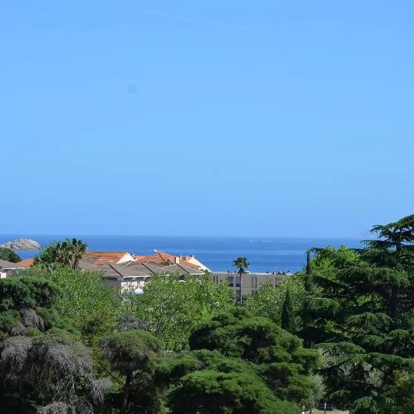 VUE MER- BEAU STUDIO - TERRASSE ABRITEE - Wi-Fi - CLIMATISATION - PARKING GRATUIT-Classé 3 étoiles, hôtel au Lavandou
