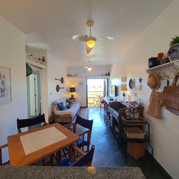 Apto 2 quartos com ar, piscina, varanda com vista e localização premium no Itaguá