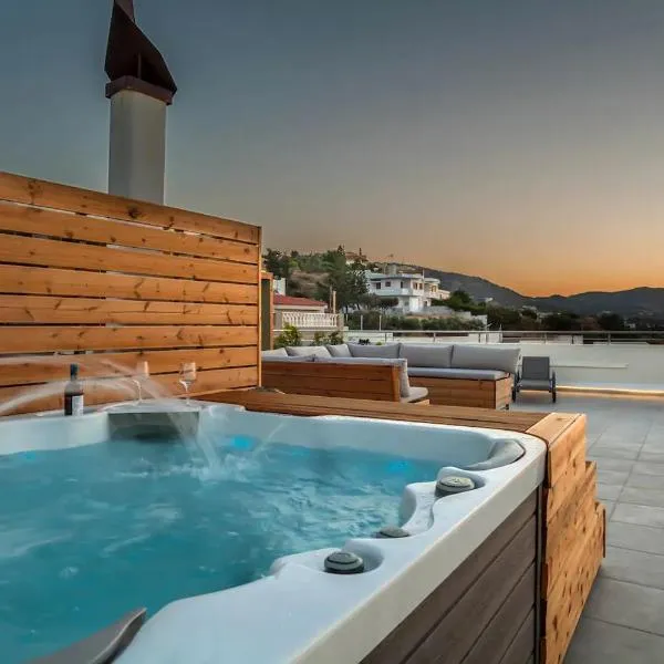 Stelianas House Top Floor Apartment with Private Jacuzzi, hotel v destinácii Lygaria