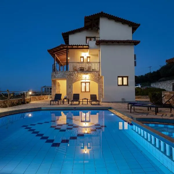 Villa Eleftheria private pool/garden/view/3bdrms/3.5bthrms, hotel v destinaci Plataniás