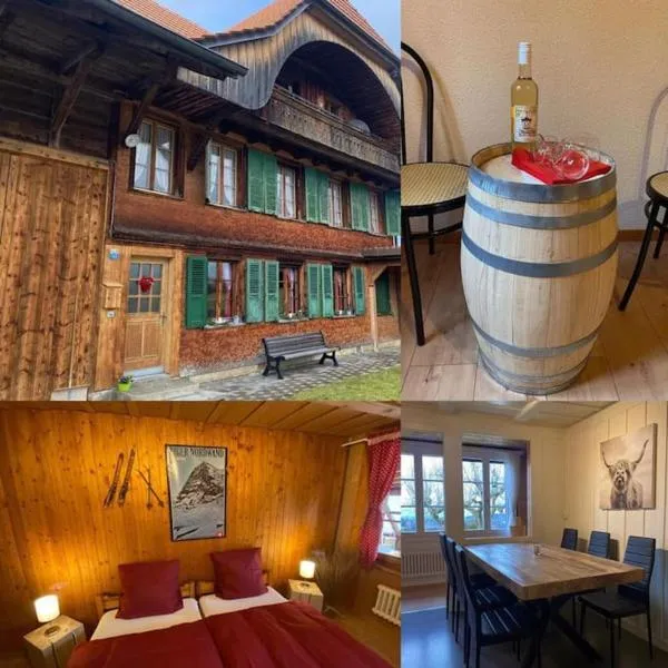 Wohnen mit Blick auf Eiger - ehemaliges Bauernhaus - 2 Schlafzimmer, hotel v destinaci Schwarzenburg