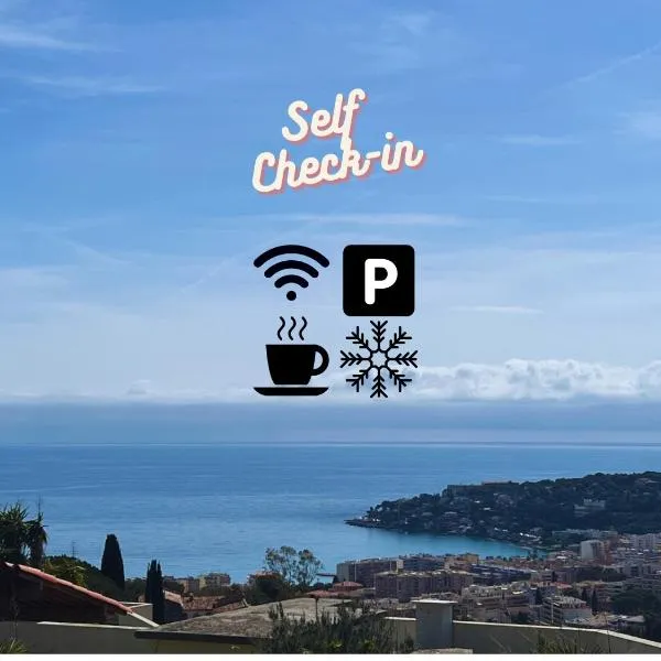Le Best View, Climatisé vue mer panoramique, Parking gratuit, WIFI, hôtel à Menton
