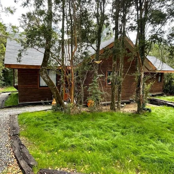 Cabaña del bosque con estero, hotel di Curiñanco