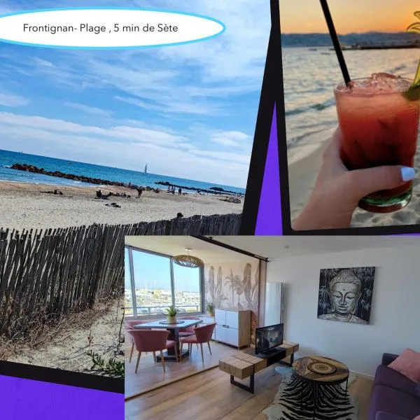 La Perle Bleue, 100 m de la plage, parking, wifi – hotel w mieście Frontignan