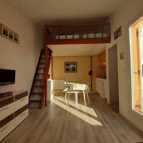 studio climatisé 4 places de 25 m2 avec mezzanine, terrasse, hôtel au Cap d'Agde