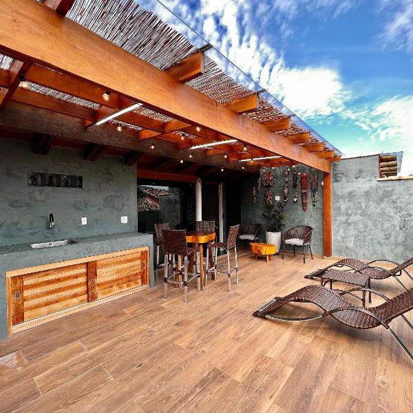 Sobrado 200m da praia | Terraço e Varanda Gourmet
