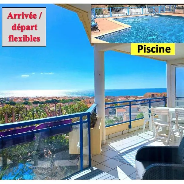 Plain-pied, terrasse, piscine, pleine vue mer, plage à 6' à pied, parking, wifi, hotel v destinaci Fleury