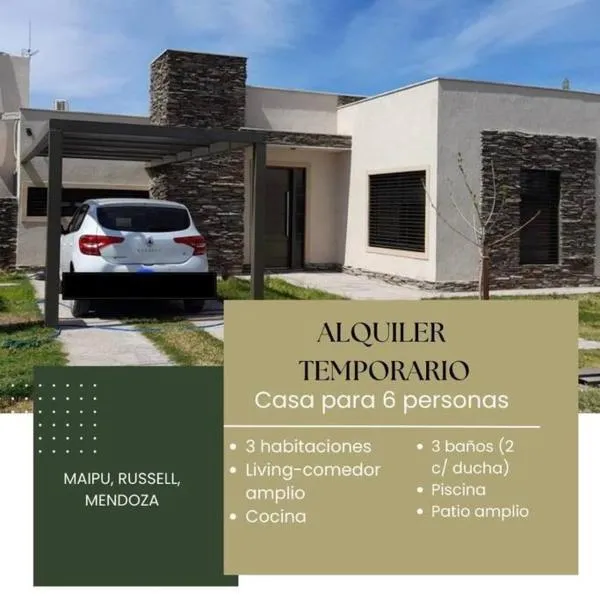 Casa con piscina en Maipú, Mendoza, ξενοδοχείο σε Maipu