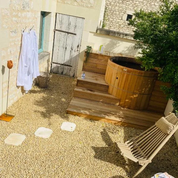 Gîte verveine bain nordique jacuzzi l écrin de verdure chinon, hotel in Lémeré