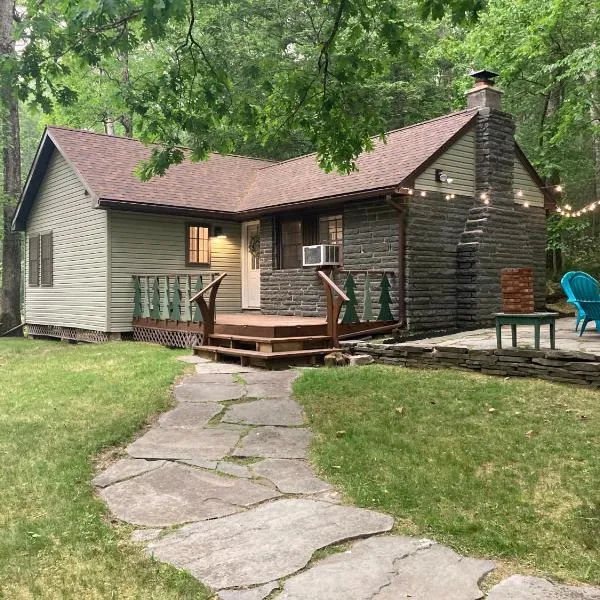 Cute private Wooded Cabin near the big lake, hotel di Honesdale