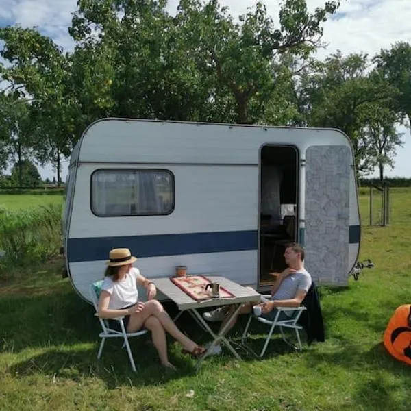 Cute little caravan for 2 in old orchard, hotel v destinaci Hem