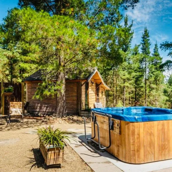 Rustic cabin with hot tub - Homewood Forest Retreat، فندق في Poolburn