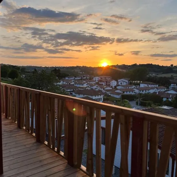 Chalet Eguzkitsua 3 étoiles avec piscine、Saint-Estebenのホテル