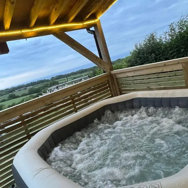 Angies Den - quirky cabin with hot tub & views, hotel in Holywell