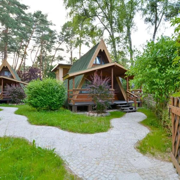 Ośrodek Wypoczynkowy Puszczyk Wolnostojące Domki Sosnowe z zadaszonym tarasem, hotel in Sieraków