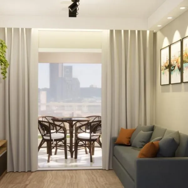 Apartamento 1604 no Bosque com um quarto, sala, cozinha completa, uma vaga de garagem, lazer e portaria 24h, hotel in Campinas