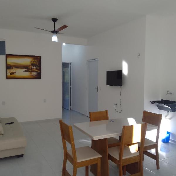 Apartamento Lua 3 - Quarto e Sala com Varanda e cozinha americana na praia do preá-Ce