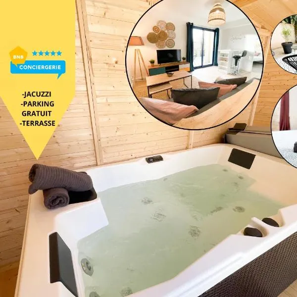 Jacuzzi au Cocon brestois, hôtel à Brest