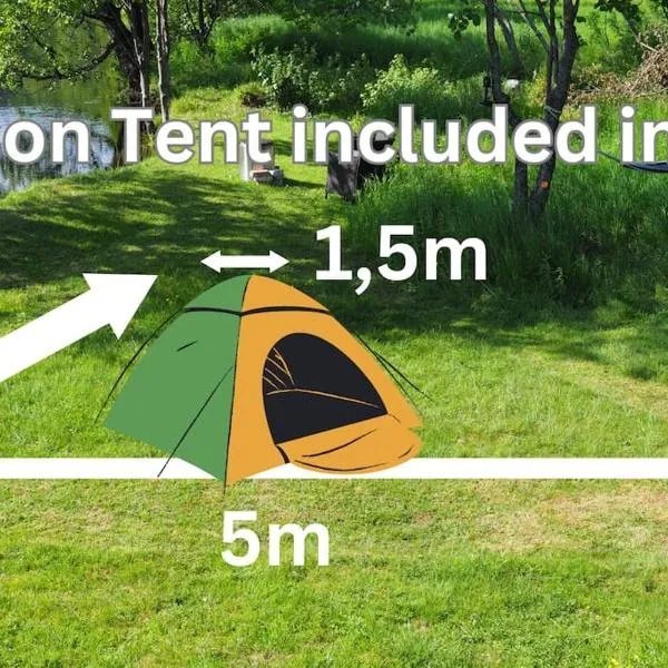 Riverside Bliss Idyllic Camp, 3 Man Tent Incl, near Tvedestrand and Arendal, hotel em Gjeving