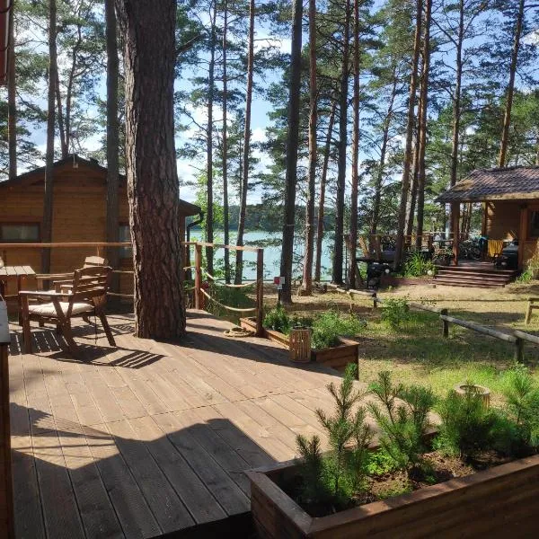 Zakątek Wdzydze z widokiem na jezioro -domek nr 19, hotel i Borsk