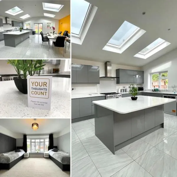 Luxurious Detached Holiday House Free Parking near Airport Town Centre Railway Station, hotel v Lutonu