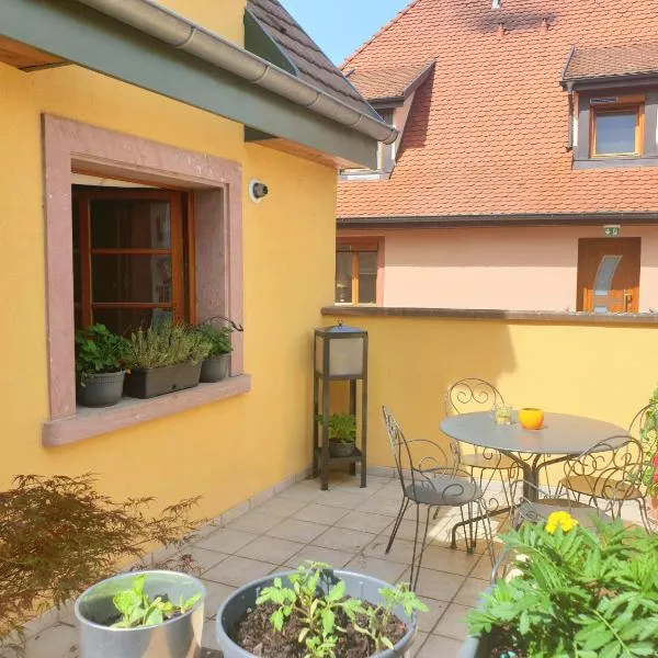 LE SCHMOUTZ: Charmant duplex entre Colmar et Mulhouse (1-4 pers), hotel en Ensisheim