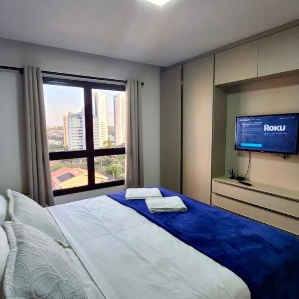 Estúdio com Quarto Privativo, TV e Cama Super King
