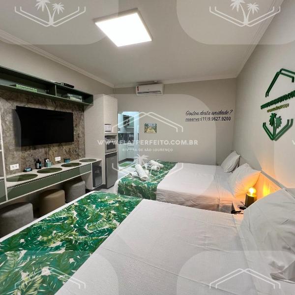 Flat Perfeito Flat Amarilis em Riviera São Lourenço com café da manhã e enxoval completo toalhas praia e piscina com trocas - Foto 2