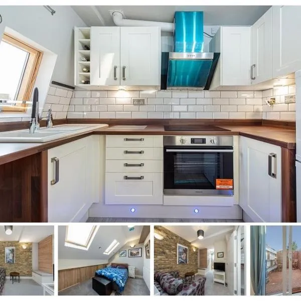 Newly Refurb Period 1-Bed Apartment with Roof Terrace, 47 sqm-500 sqft, in Putney near River Thames, hotel v Londýně