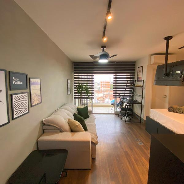 Studio a 100m Cambuí, Bosque, Centro - Home Office, Garagem, Piscina, Sauna, Jacuzzi, Fitness