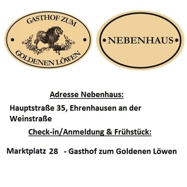 Gasthof zum Goldenen Löwen - Nebenhaus, hôtel à Ehrenhausen
