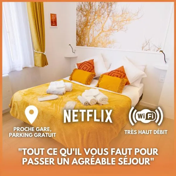 Promenade d'Automne - Netflix & Wifi - Climatisation- Parking Gratuit - check-in 24H24 - Emplacement Vélos - GoodMarning, hotel in Châlons-en-Champagne