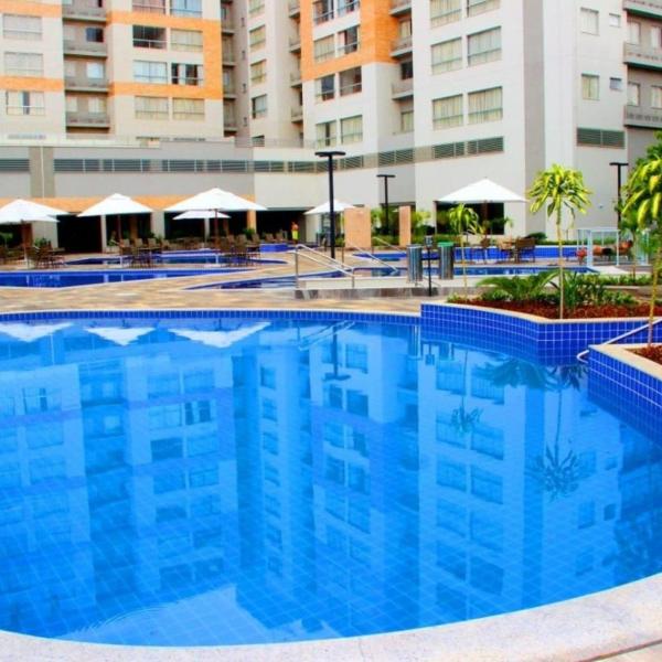 Flat Park Veredas- Vista Piscinas - Acesso ao Rio - 11 Piscinas - Próximo ao Hot Park - A5