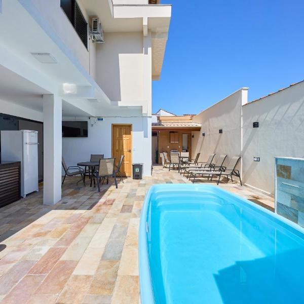 Casas 01 OU 02 - Piscina, Churrasqueira, quartos com ar condicionado, Tv smart 43, ventilador