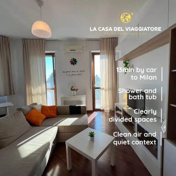 Apartment La Casa del Viaggiatore - 4 ppl - 13min to Milan - Free public parking，納維利歐河畔特雷札諾的飯店