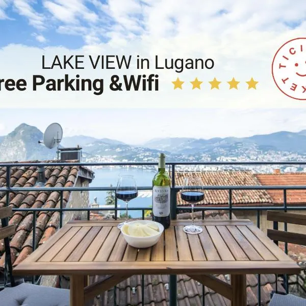 Vista lago Splendida casa a 5 stelle - Lugano Collina, hotel in Aldesago