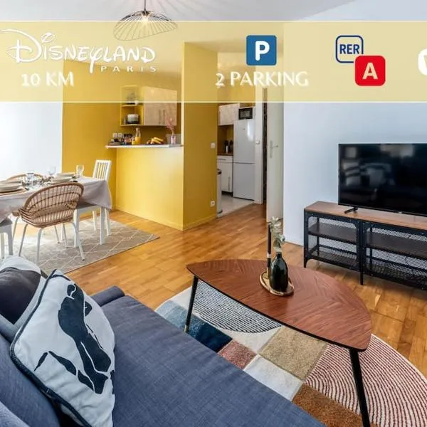 Appartement near Disneyland Paris, 2 parking, hotell i Torcy