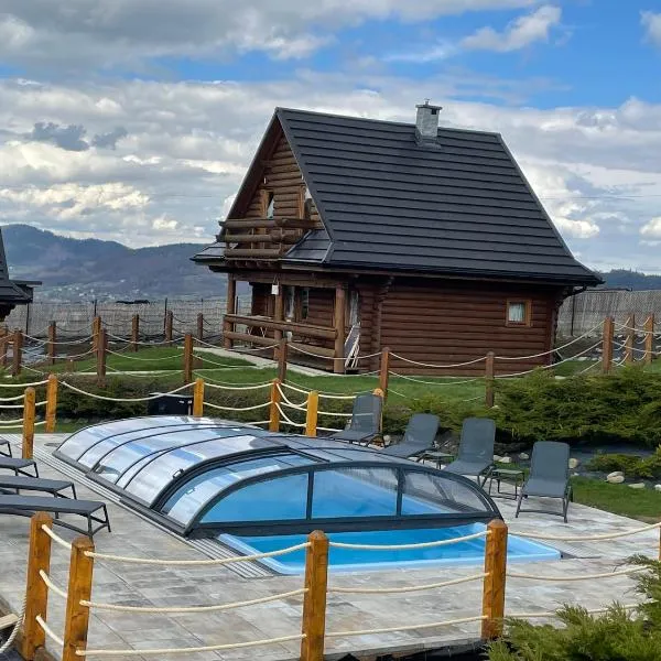 Domki Zagroda Domek z bala z basenem & sauna & balia z hydromasażem, hotel in Słopnice