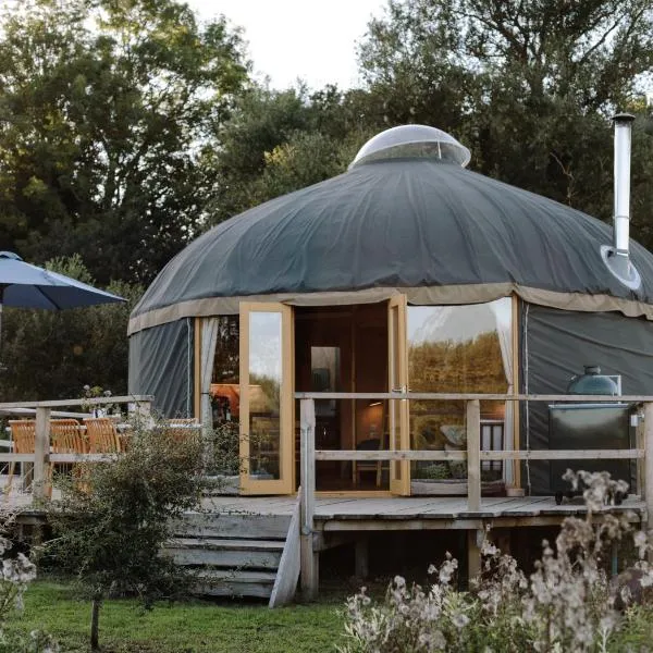 Tree Field Yurt at Moor Farm, hotel in Godshill