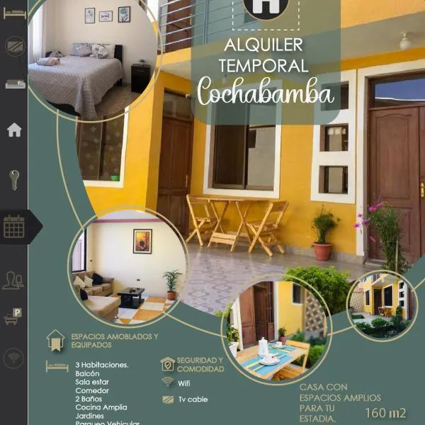 Alquiler Temporal Bonita Casa Jardín Cochabamba, hotel v destinaci Cochabamba