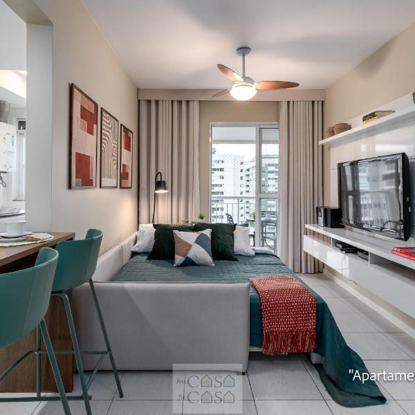 2 Quartos com Varanda a 300m RioCentro Wi-Fi 120mbps e Cozinha Completa - Condomínio com Piscina, Estacionamento, Portaria 24h e Parquinho Infantil - Apartamento indicado para Grupos, Hóspedes a Trabalho e Crianças - Foto 3
